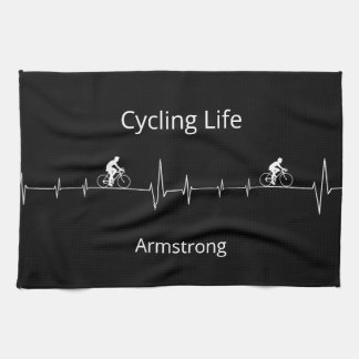 Cycling Life, Heartbeat customisable Tea Towel