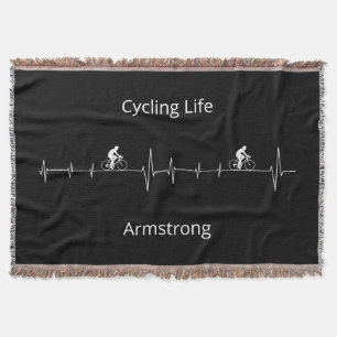 Cycling Life, Heartbeat customisable Throw Blanket