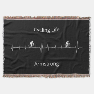 Cycling Life, Heartbeat customisable Throw Blanket