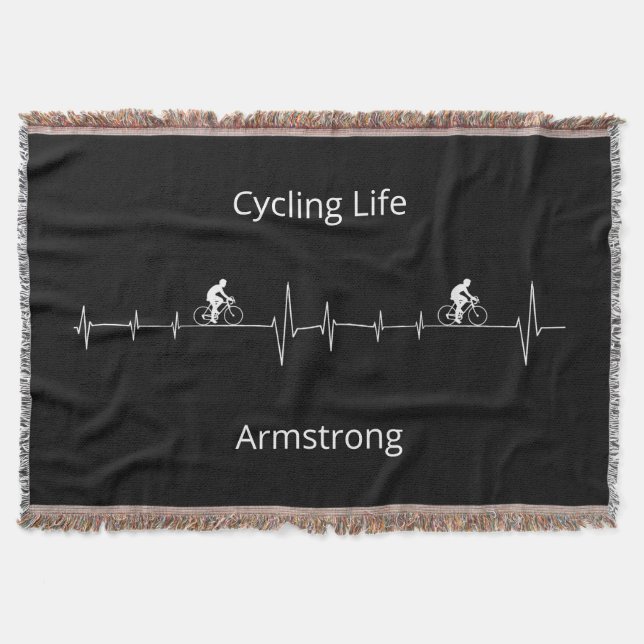 Cycling Life, Heartbeat customisable Throw Blanket (Front)