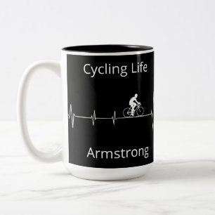 Cycling Life, Heartbeat customisable Two-Tone Coffee Mug