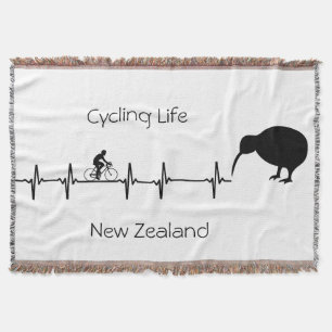 Cycling Life, New Zealand customisable Throw Blanket