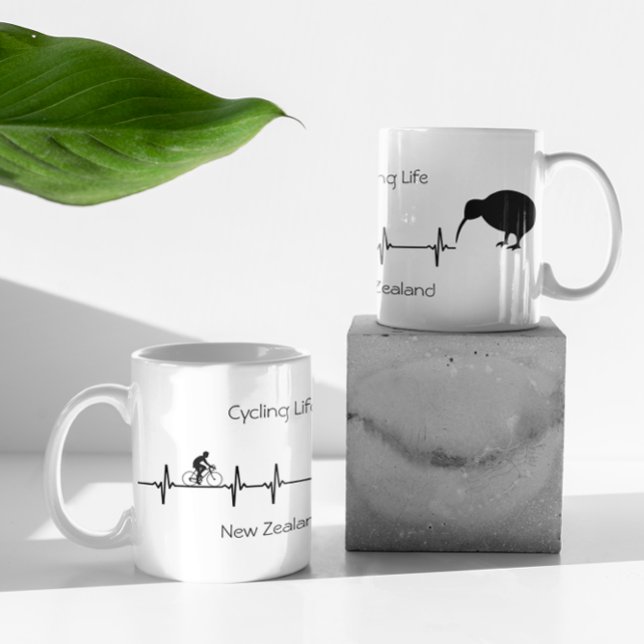 Cycling Life, New Zealand customisable Two-Tone Coffee Mug (Creator Uploaded)