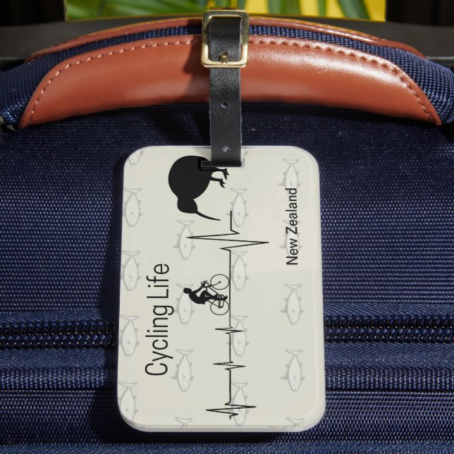 Cycling Life, New Zealand  Luggage Tag (Front Insitu 2)