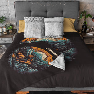 Cycling Life, retro customisable Fleece Blanket