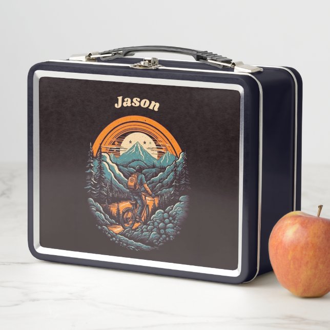 Cycling Life, retro customisable Metal Lunch Box (In Situ)