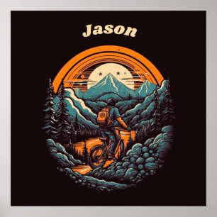 Cycling Life, retro customisable Poster