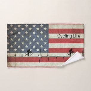 Cycling Life, Stars and Stripes Hand Towel
