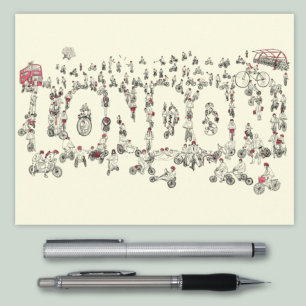 Cycling London Covid19 Lockdown Funny Word Art Postcard