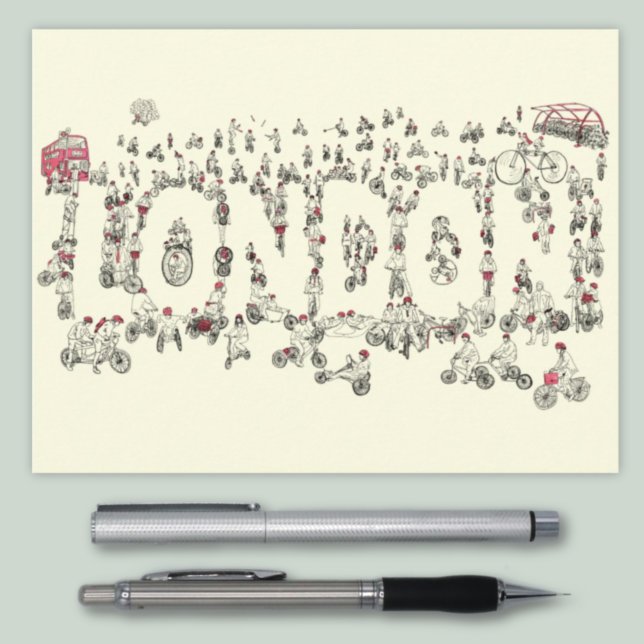 Cycling London Covid19 Lockdown Funny Word Art Postcard (Creator Uploaded)