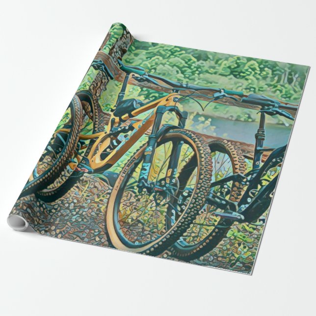 Cycling Lover Gift Wrapping Paper (Unrolled)