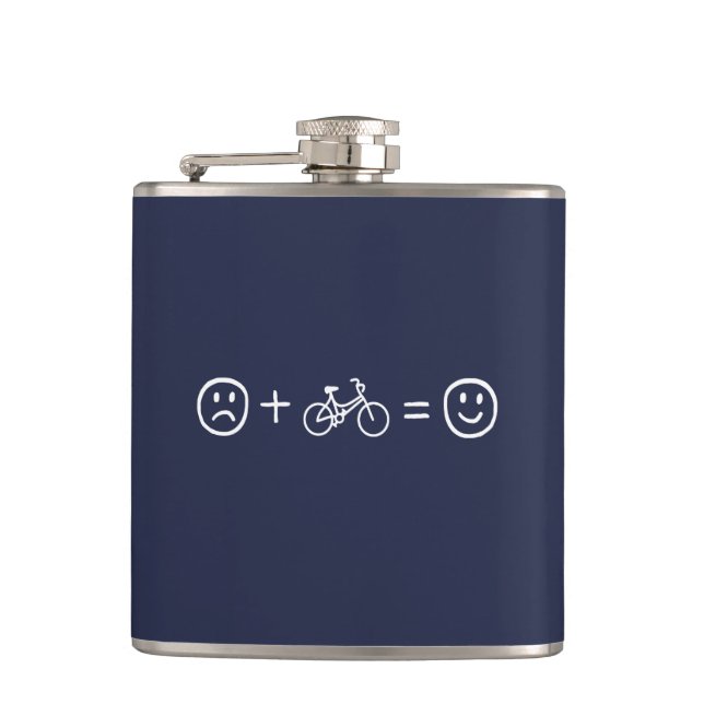 Cycling Makes You Happy Hip Flask (Front)
