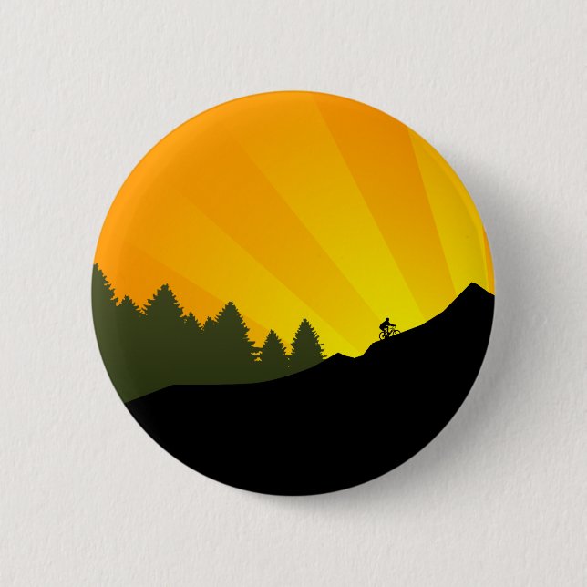 cycling : mountain rayz : 6 cm round badge (Front)