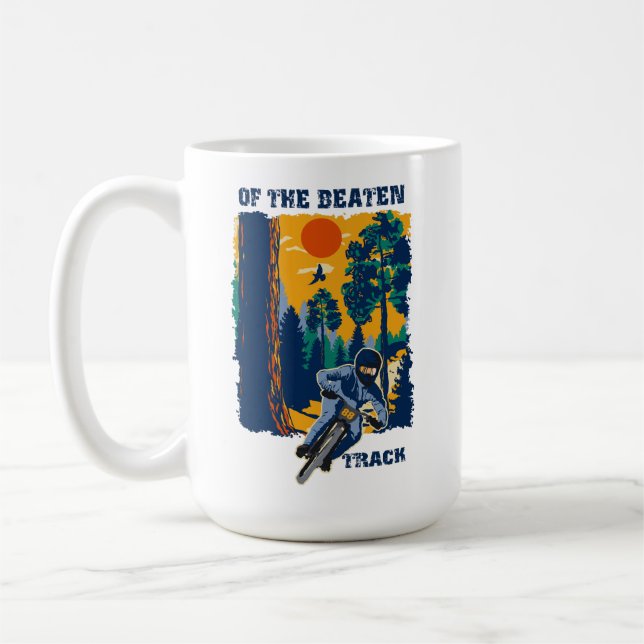 Cycling mountains funny quote gift coffee mug (Left)