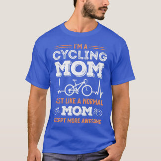 Cycling Mum Funny Bicycle Heartbeat Gift T-Shirt