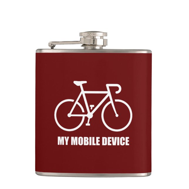 Cycling, My Mobile Device Hip Flask (Front)