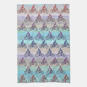 CYCLING PATTERN TEA TOWEL