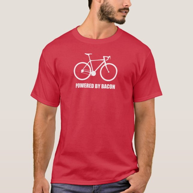Cycling Powered By Bacon T-Shirt (Front)