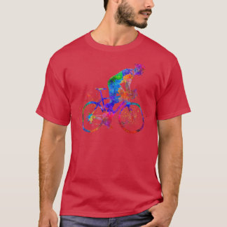 Cycling racer in watercolor T-Shirt