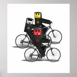 Cycling Recycle Bins Poster
