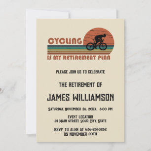 Cycling retired retirement cocktail party invitation