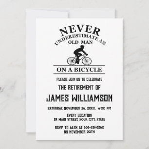 Cycling retired retirement party invitation