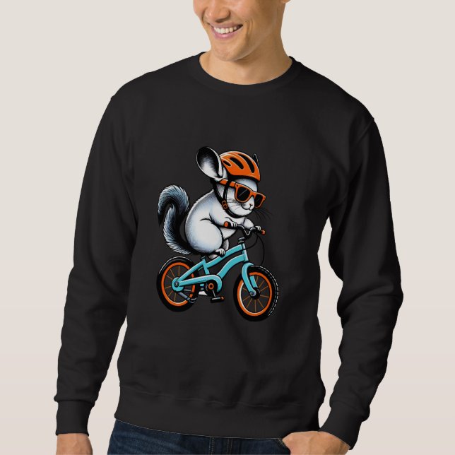 Cycling Riding Bicycle Chinchilla Sweatshirt (Front)