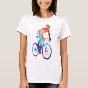 Cycling Road Bicycle Watercolor Painting T-Shirt