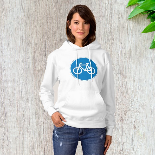 Cycling Road Sign Womens Hoodie (Creator Uploaded)