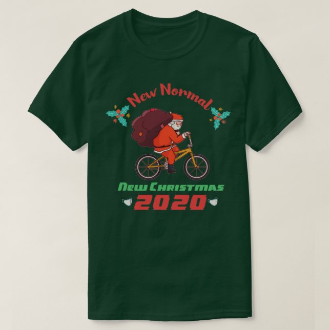Cycling Santa 2020  Funny Christmas   Christmas cy T-Shirt (Design Front)