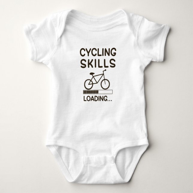 Cycling Skills Loading | Cute Cyclist Baby Bodysuit (Front)