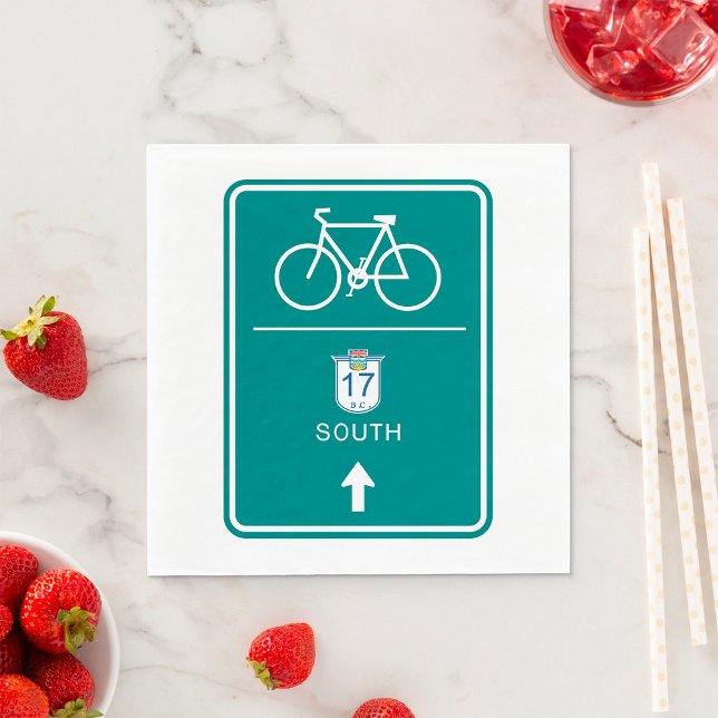 Cycling South Road Sign Napkin (Creator Uploaded)