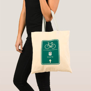 Cycling South Road Sign Tote Bag