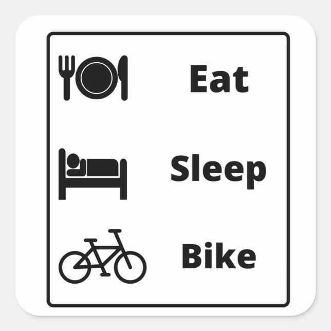 Cycling  square sticker (Front)