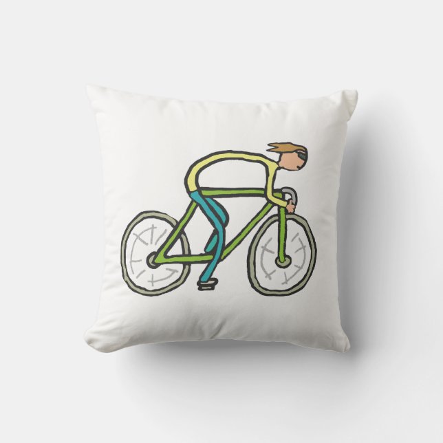 Cycling Stickman Cushion (Front)