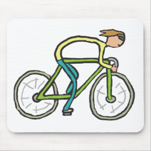 Cycling Stickman Mouse Pad