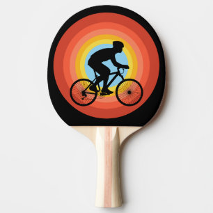 CYCLING SUNSET VINTAGE PING PONG PADDLE