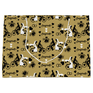 Cycling Tandem Romantic Wedding And Engagement Large Gift Bag