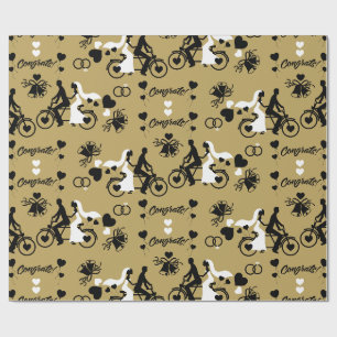Cycling Tandem Romantic Wedding And Engagement Wrapping Paper