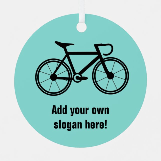 Cycling Theme racing bicycle with your text on Metal Tree Decoration (Front)