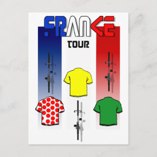 Cycling Touring France Cyclists gear Postcard