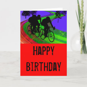Cycling Trio on Ribbon Road Card