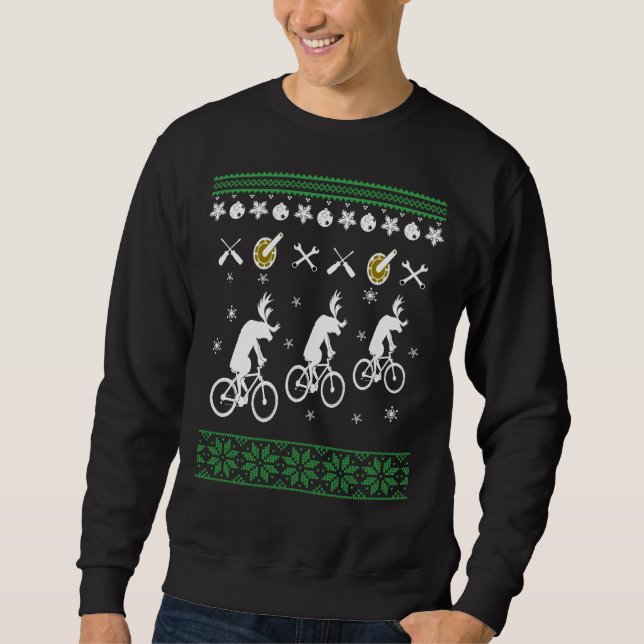 Cycling Ugly Christmas Sweatshirt (Front)