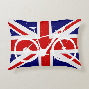 Cycling Union Jack Decorative Cushion