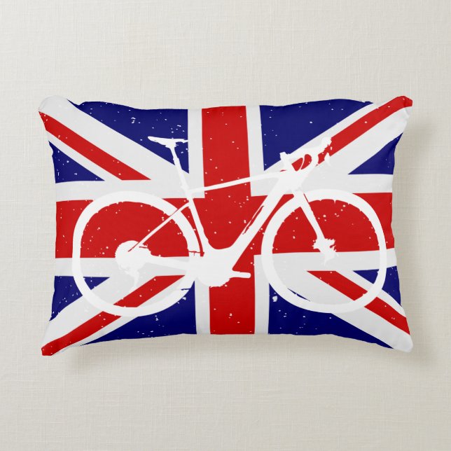 Cycling Union Jack Decorative Cushion (Front)