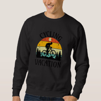 Cycling Vacation Vintage Sunset Cyclist And Bicycl Sweatshirt