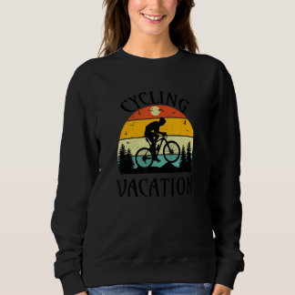 Cycling Vacation Vintage Sunset Cyclist And Bicycl Sweatshirt