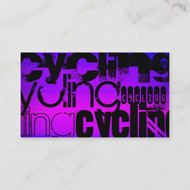 Cycling; Vibrant Violet Blue and Magenta Business Card (Back)