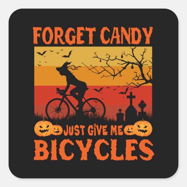 Cycling Witch Brooms Are For Beginners Bicycle Square Sticker (Front)