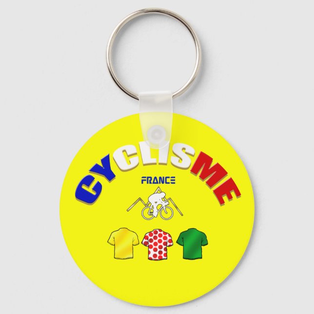 Cyclisme France Cycling Gift Ideas Key Ring (Front)